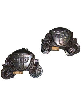 Stagecoach Cast Metal Salt Pepper Shaker Lot Western Theme Japan